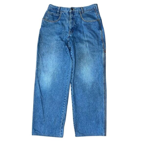 Rare Vintage 90s Paolo Gucci Tupac Biggie Wide Leg Jeans 34 - Picture 1 of 10
